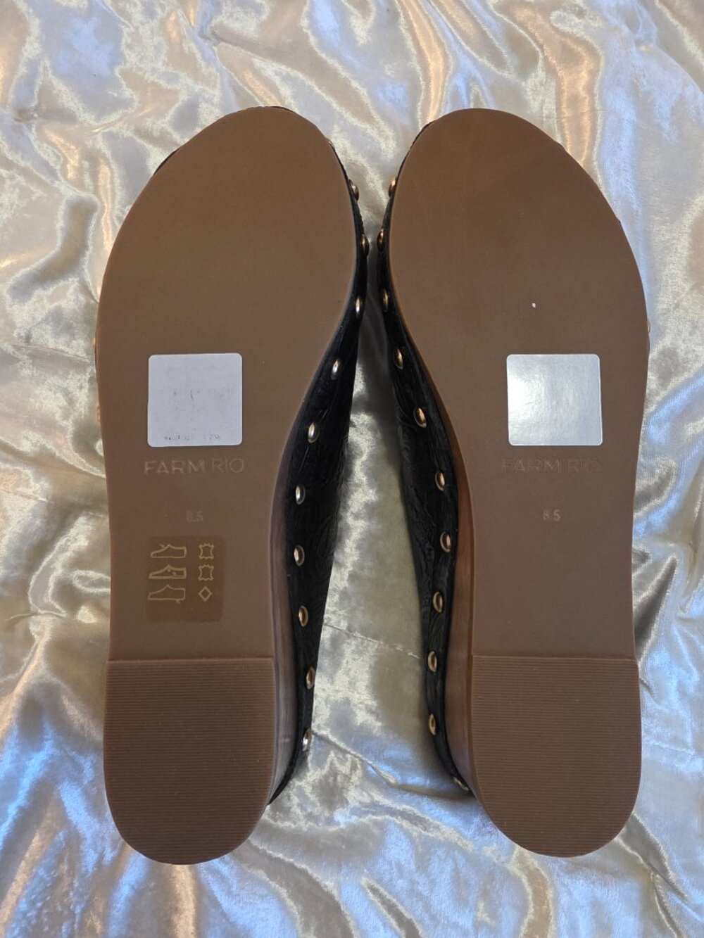Black Embossed Wedge Clog - Picture 6 of 6